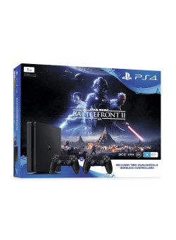 Игровая приставка Sony PlayStation 4 Slim 1TB Black (CUH-2116B) + дополнительный контроллер (черный) + Star Wars: Battlefront II